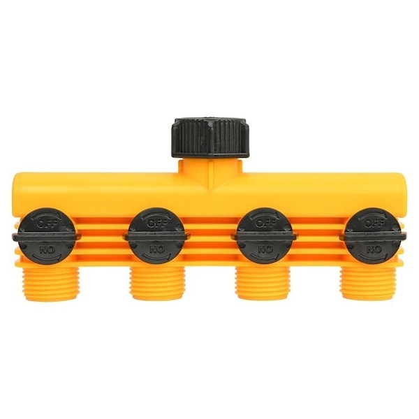 Tap Manifold Connector, 4 Way, BlackYellow