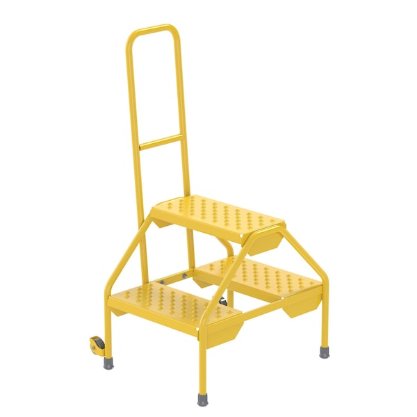Stepladder, 2 Steps, 42 Overall Height, Steel, Yellow