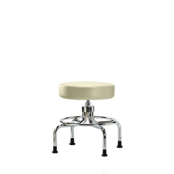 Screw-Lift Stool, Vinyl, CR, Glides, Wht