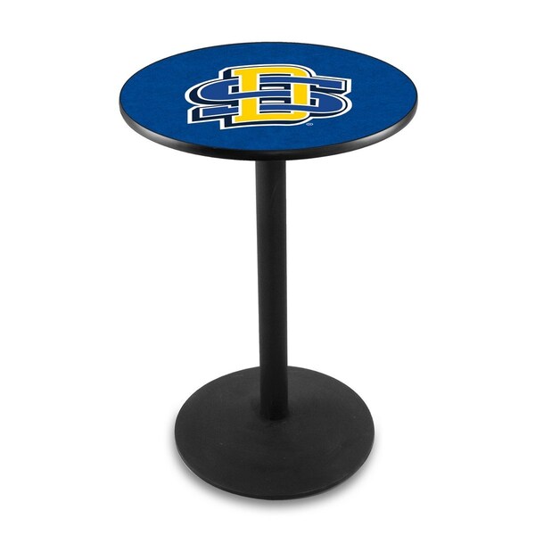 42" Blk Wrinkle South Dakota State Pub Table, 36" dia. Top