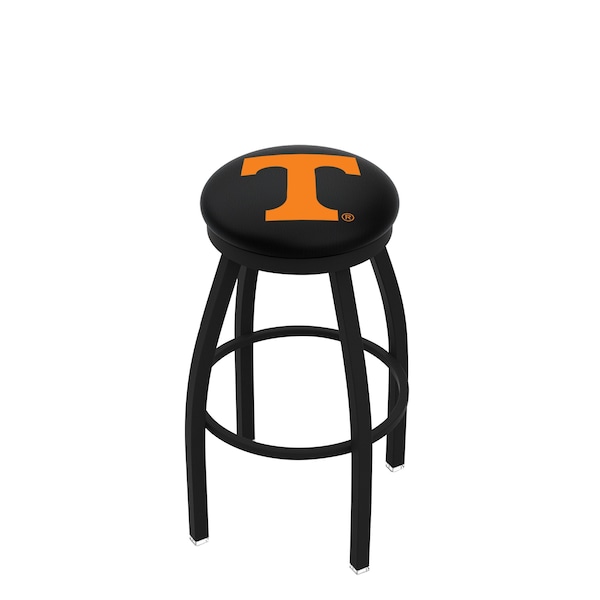 25" Blk Wrinkle Tennessee Swivel Bar Stool, Accent Ring
