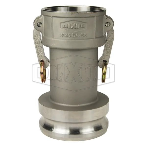 Type DA Cam and Groove Reducing Coupler, 4 x 3 in Nominal, Coupler x Adapter End Style, 316 SS