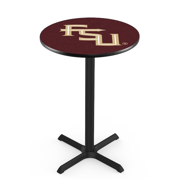 42" Blk Wrinkle Florida State (Script) Pub Table, 36" dia. Top