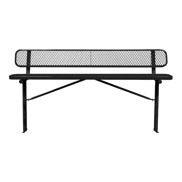 Bench/Back, Ingroud Mount, 8ft., Black