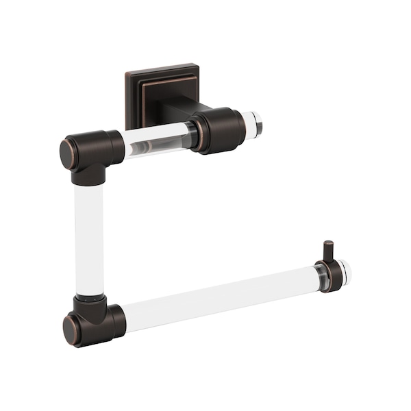 Glacio Clear/Oil-Rubbed Bronze Contemporary 5-7/16 in 138 mm Length Towel Ring