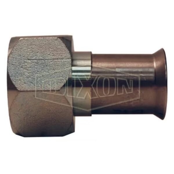 Straight Hose Fitting, 1-5/16-12 x 1 in Nominal, 37Deg Female SAE/JIC x Weld End Style, Carbon Steel,