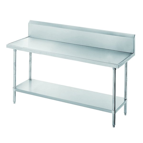 Work Table 96 in.W x 36 in.D 14 gauge 304 stainless steel top with countertop non drip edge
