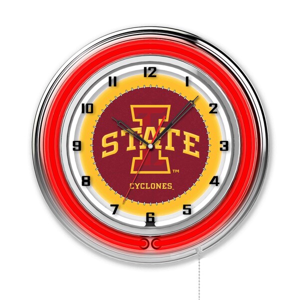 Iowa State University Double Neon 19" Clock
