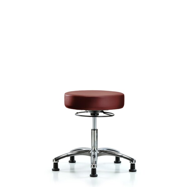 Vinyl Stool, Chrome, Desk, Glides, Taupe