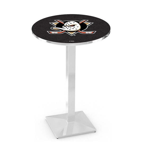 42" Chrome Anaheim Ducks Pub Table, 36" dia. Top