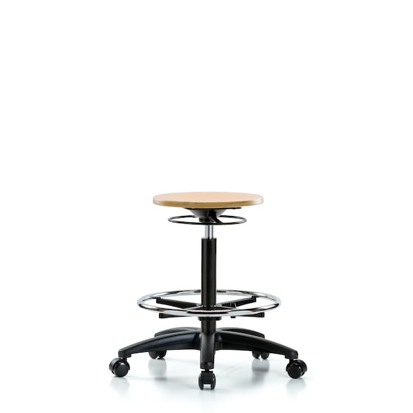 Bench Stool, Hi, Wood, CF, Casters
