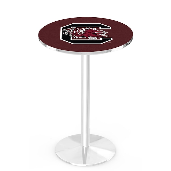 42" Chrome South Carolina Pub Table, 36" dia. Top