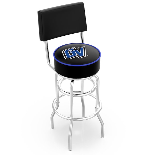 25" Chrome 2-Ring Grand Valley State Swivel Bar Stool, Back