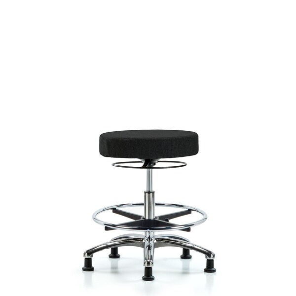 Bench Stool, Med, Fabric, Chrome, CF, Gld, Blk