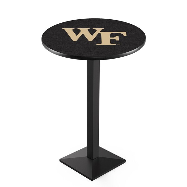 42" Blk Wrinkle Wake Forest Pub Table, 36" dia. Top