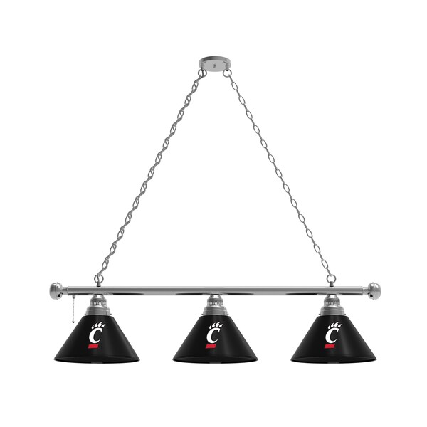 Cincinnati 3 Shade Billiard Light, Chrome Fixture