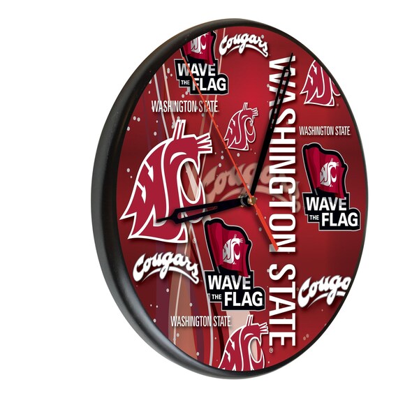 Washington State University 13" Solid Wood Clock