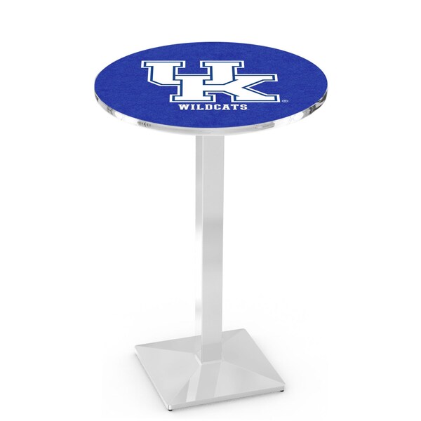 42" Chrome Kentucky "UK" Pub Table, 36" dia. Top