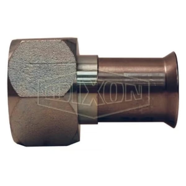 Straight Hose Fitting, 9/16-18 x 3/8 in Nominal, 37Deg Female SAE/JIC x Weld End Style, Carbon Steel,