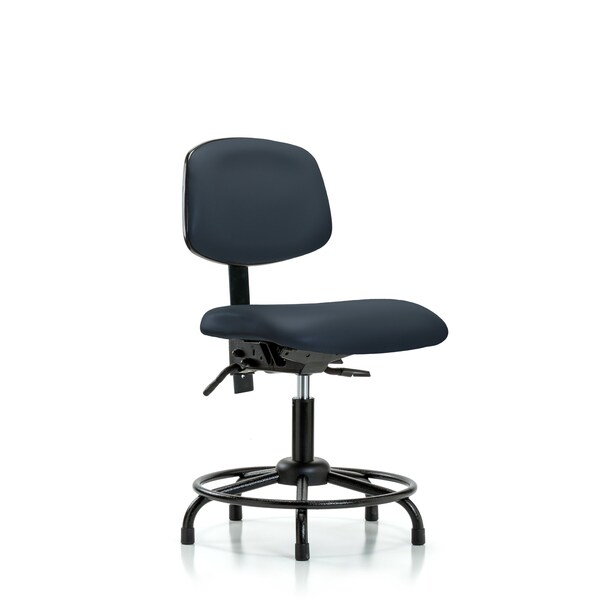 Desk Chair Desk Chair, RT Glides, Vinyl, lNav, No Arms, 18" to 23" Height, Vinyl, Imperial Blue