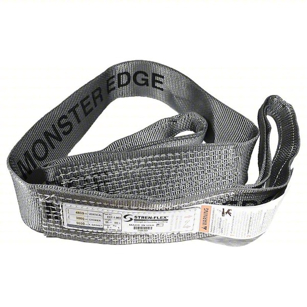 Web Sling, Flat Eye, 4 ft L, 12800 lb Cap.