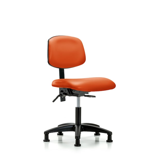 Desk Chair Desk Chair, Vinyl, Tilt Glides, Orange, No Arms, 18" to 23" Height, Vinyl, Orange Kist