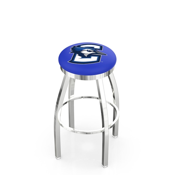 25" Chrome Creighton Swivel Bar Stool, Accent Ring