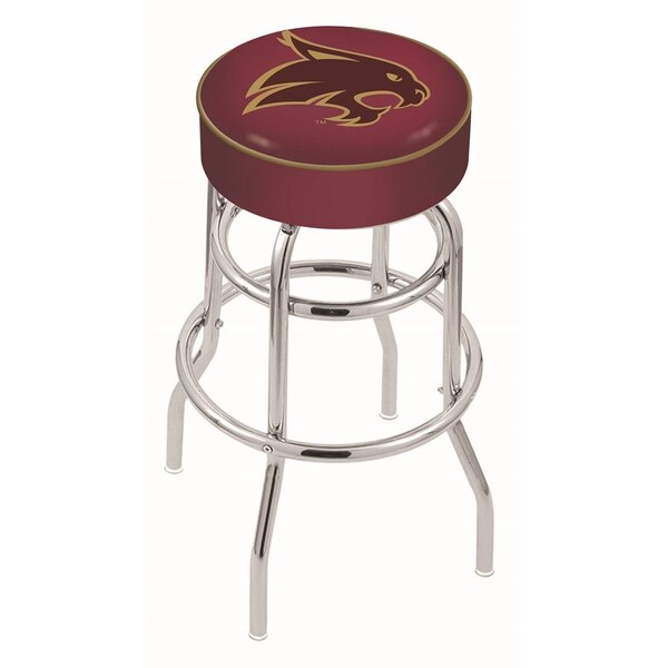 25" Texas State Cushion Seat, 2-Ring Chrome Swivel Bar Stool