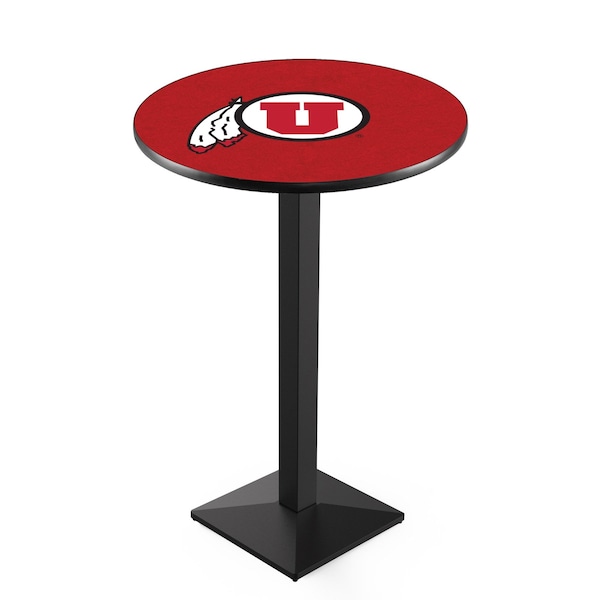 36" Blk Wrinkle Utah Pub Table, 36" dia. Top