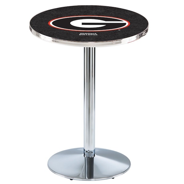 42" Chrome Georgia "G" Pub Table, 36" dia. Top
