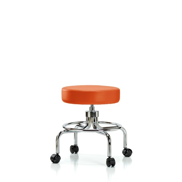 Screw-Lift Stool, Vinyl, CR, Casters, Org