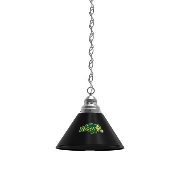 North Dakota State Pendant Light, Black Shades, Chrome Fixture