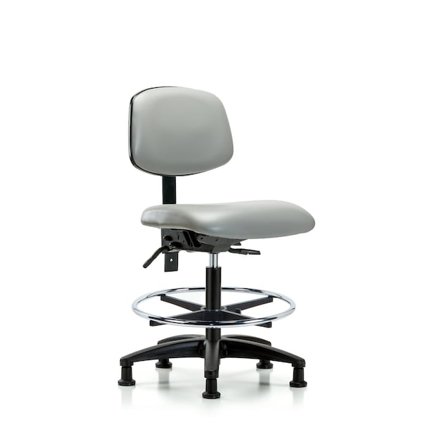 Chair, Vinyl, Med Bench, Tilt CF Glides, Dov, No Arms, 22" to 29" Height, Dove