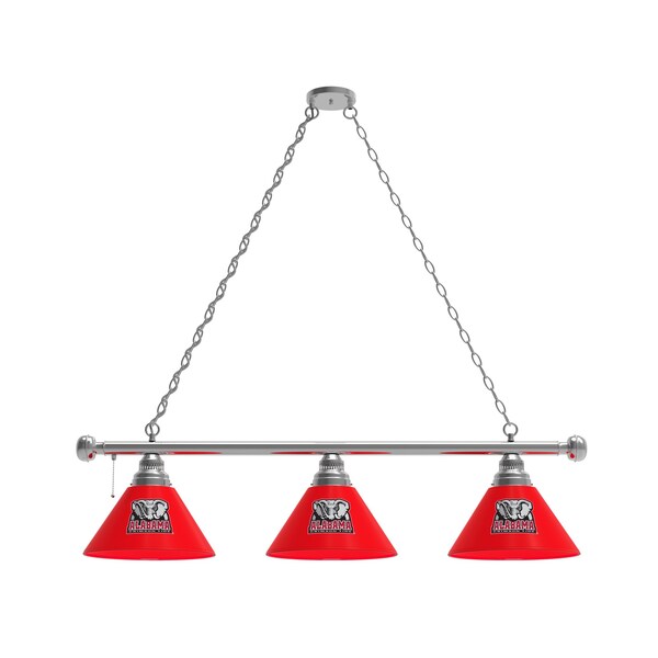 Alabama 3 Shade Billiard Light, Chrome Fixture