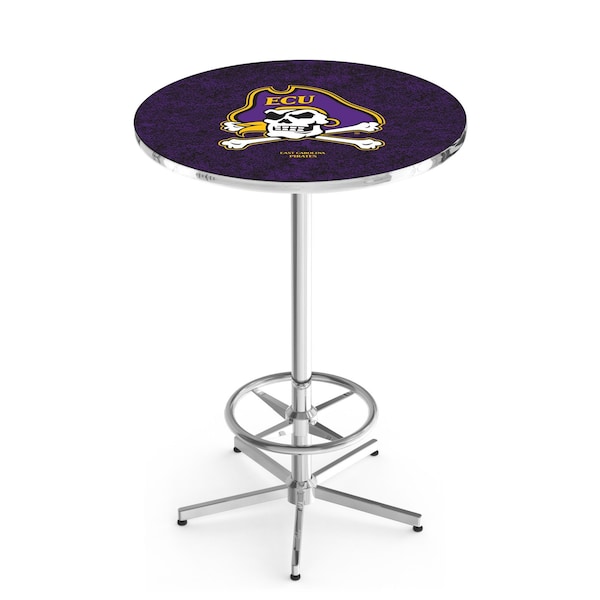 42" Chrome East Carolina Pub Table, 36" dia. Top
