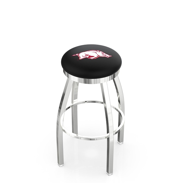 25" Chrome Arkansas Swivel Bar Stool, Accent Ring