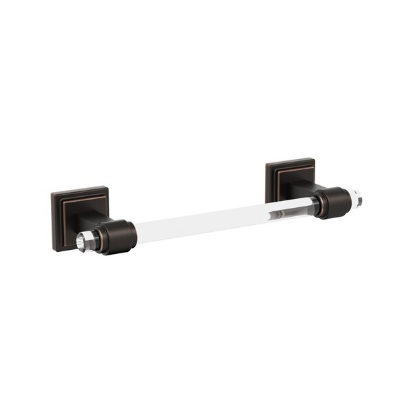 Glacio Clear/Oil-Rubbed Bronze Contemporary 8 in. 203 mm Towel Bar