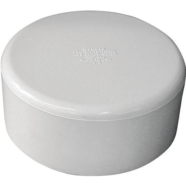 CANPLAS Pipe Cap, 6 in, Hub, PVC, White