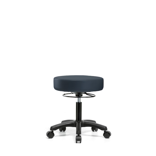 Desk Mini-Stools, Vinyl, Casters, Navy