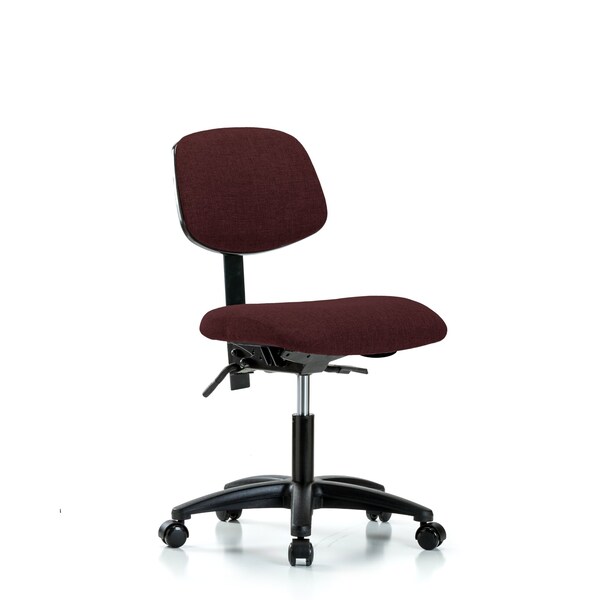 Desk Chair Desk Chair, Fabric, Tilt Casters, Bur, No Arms, 19" to 24" Height, Fabric, Burgundy