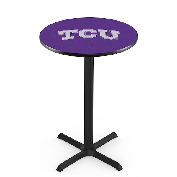 42" Blk Wrinkle TCU Pub Table, 36" dia. Top