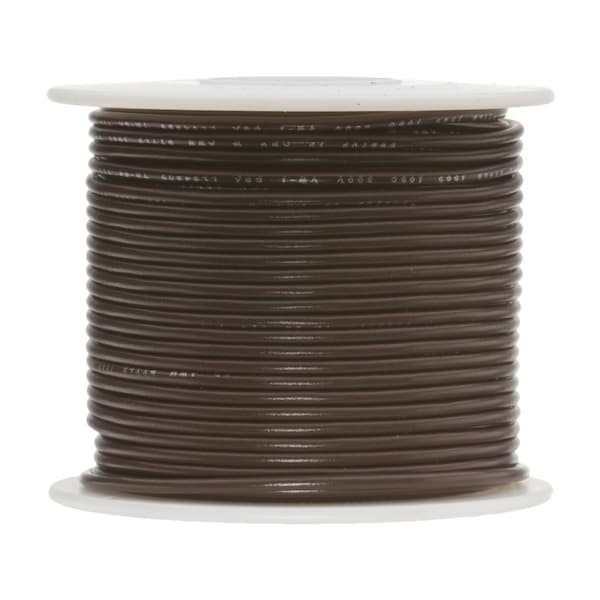 20 AWG Gauge UL1061 Stranded Hook Up Wire, 300V, 0057 Diameter, Brown, 100 ft Length
