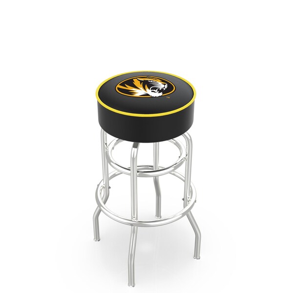 25" 4" Missouri Cushion Seat, Double-Ring Chrome Swivel Bar Stool