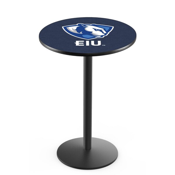 42" Blk Wrinkle Eastern Illinois Pub Table, 36" dia. Top