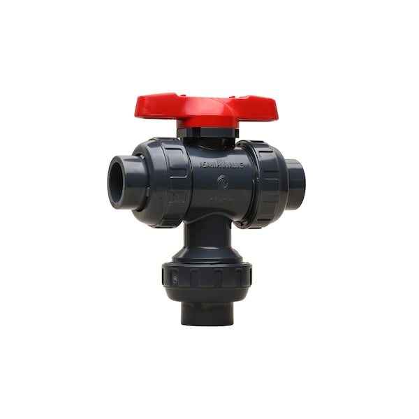 Valve, Multiport Ball, 4", PVC, FKM, Socket