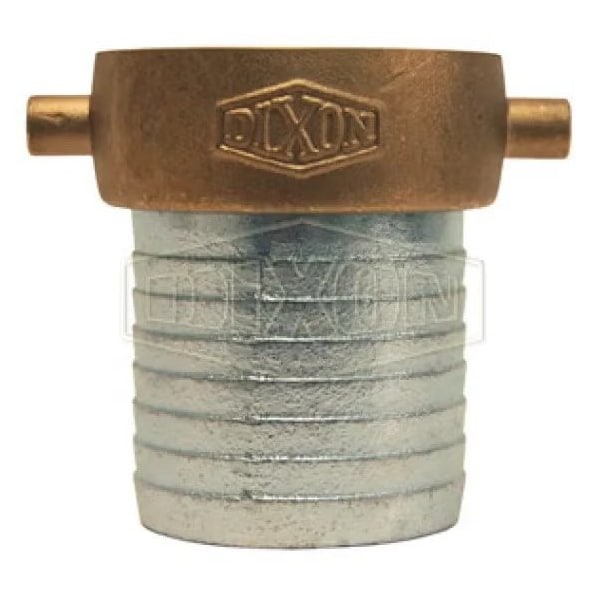 King Short Shank Suction Coupling with Brass Nut, 4 in Nominal, Female NPSM End Style, 5-7/16 in L,
