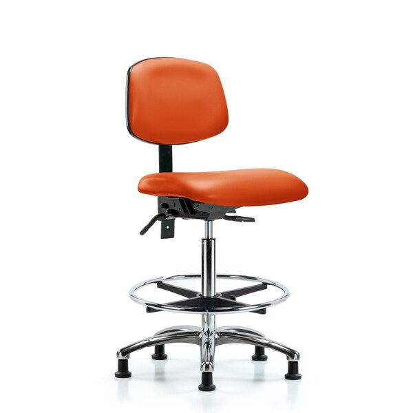 Chair, Vin, Hi Bench, Chr CF Glides, Orange, No Arms, 26" to 35-1/2" Height, Orange Kist