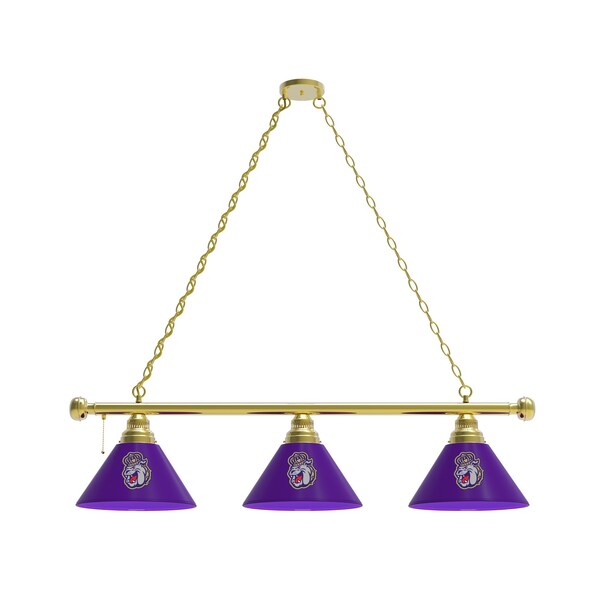 James Madison 3 Shade Billiard Light, Brass Fixture