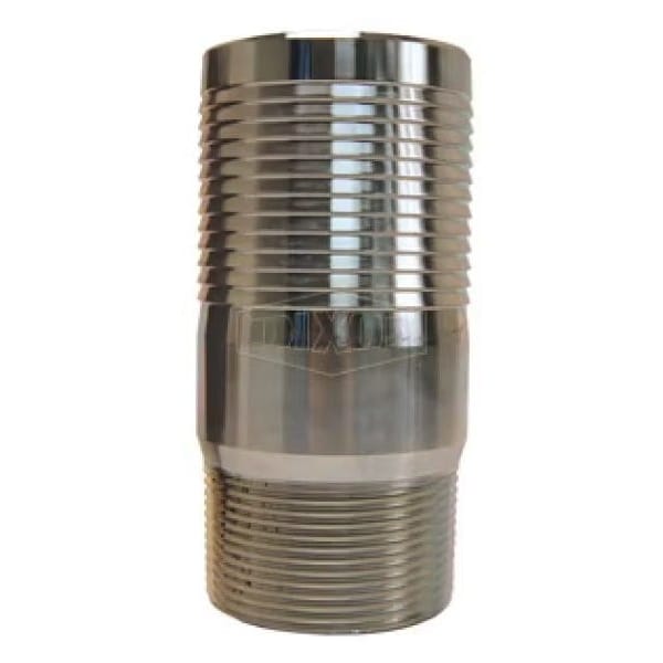 Jump Size King Combination Nipple, 4 x 3 in x 7-5/8 in L NPT x Hose Shank, Carbon Steel, Zinc Plate