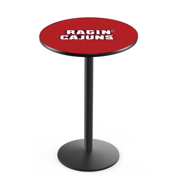 42" Blk Wrinkle Louisiana-Lafayette Pub Table, 36" dia. Top